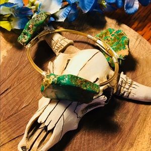 Unique Handmade Stone and Wire Bracelet